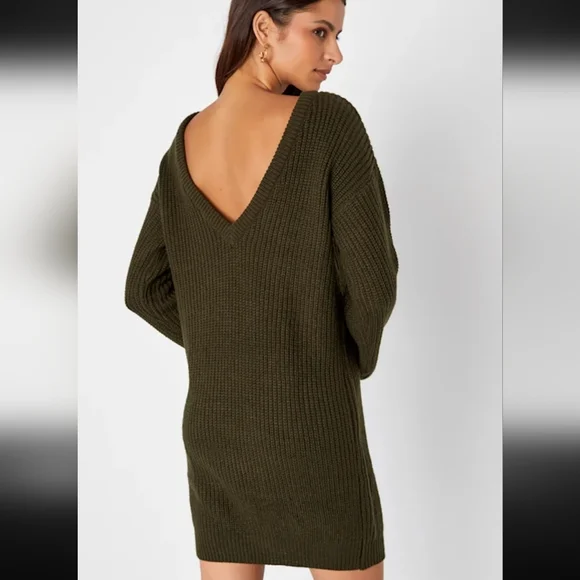 Lulus Olive Green Sweater Dress - Picture 3 of 5